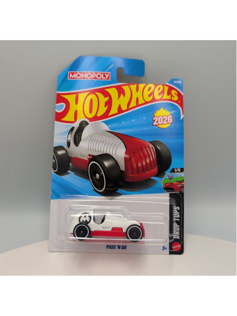 Hot Wheels 2026 5/250 Pass n Go White Monopoly HW Drop Tops NEW SEALED NWT HTF